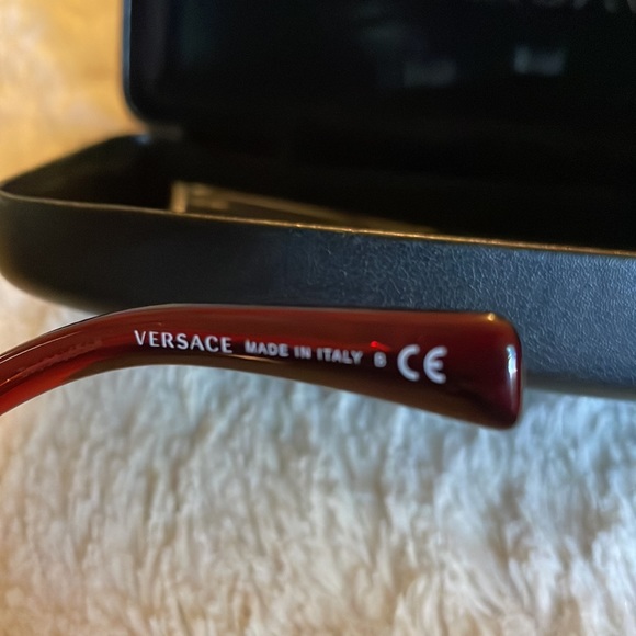 Authentic Burgundy and gold studded Versace sunglasses